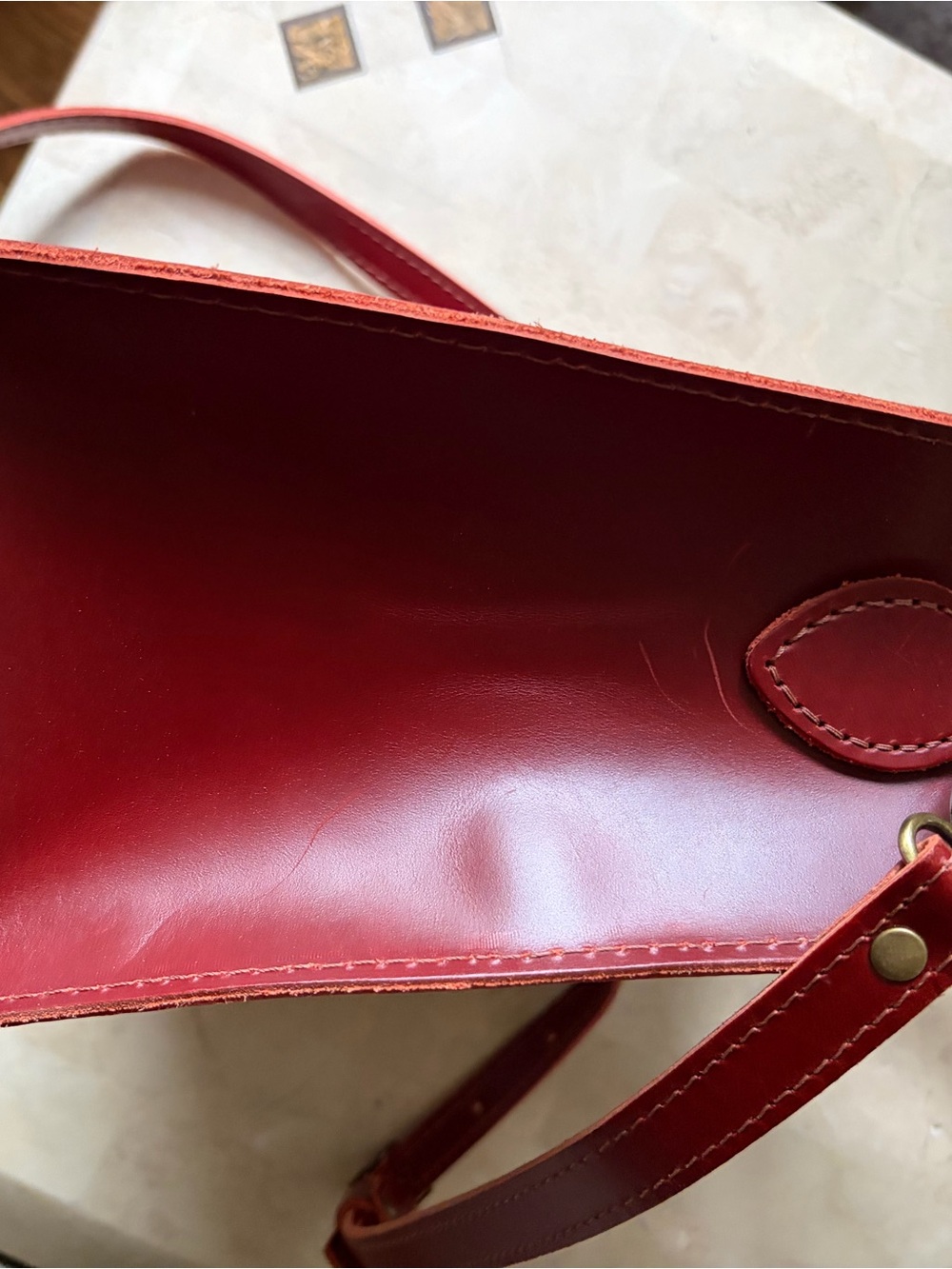 Portland Leather Lola Crossbody Tote in Cowboy Sunset - Picture 5 of 8